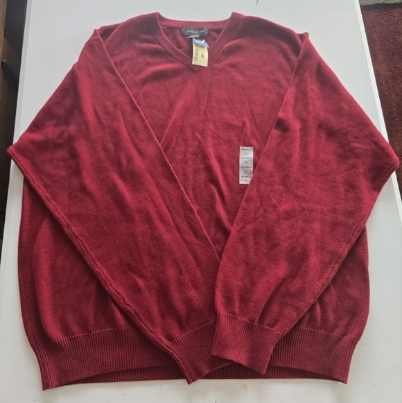Eddie Bauer Sweater Men XL Red Long Sleeve Crew Neck Knit Gorpcore New - Picture 2 of 10